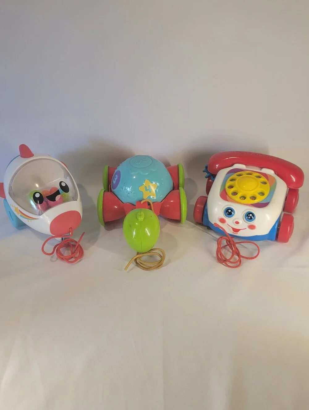 Fisher Price Pull Toy Lot Chatter Telephone Airplane Turtle Infant Toddler​